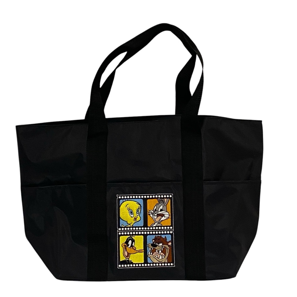 Warner Bros. Looney Tunes Black Nylon Oversized Large Tote - Like New